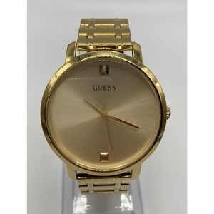 Guess Ladies Gold Tone Classic Bracelet Watch New Batt